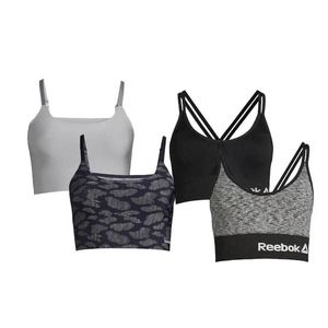 Reebok Women's Strappy Bralette 2 Pack & Stay-Put Bonded 2 Pack Large
